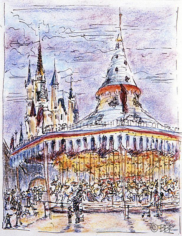 Carousel at dusk, Disneyworld
